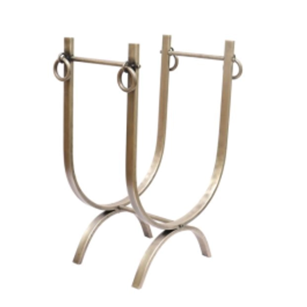 Hill Interiors Antique Pewter Upright Log Holder with Ring Detailing