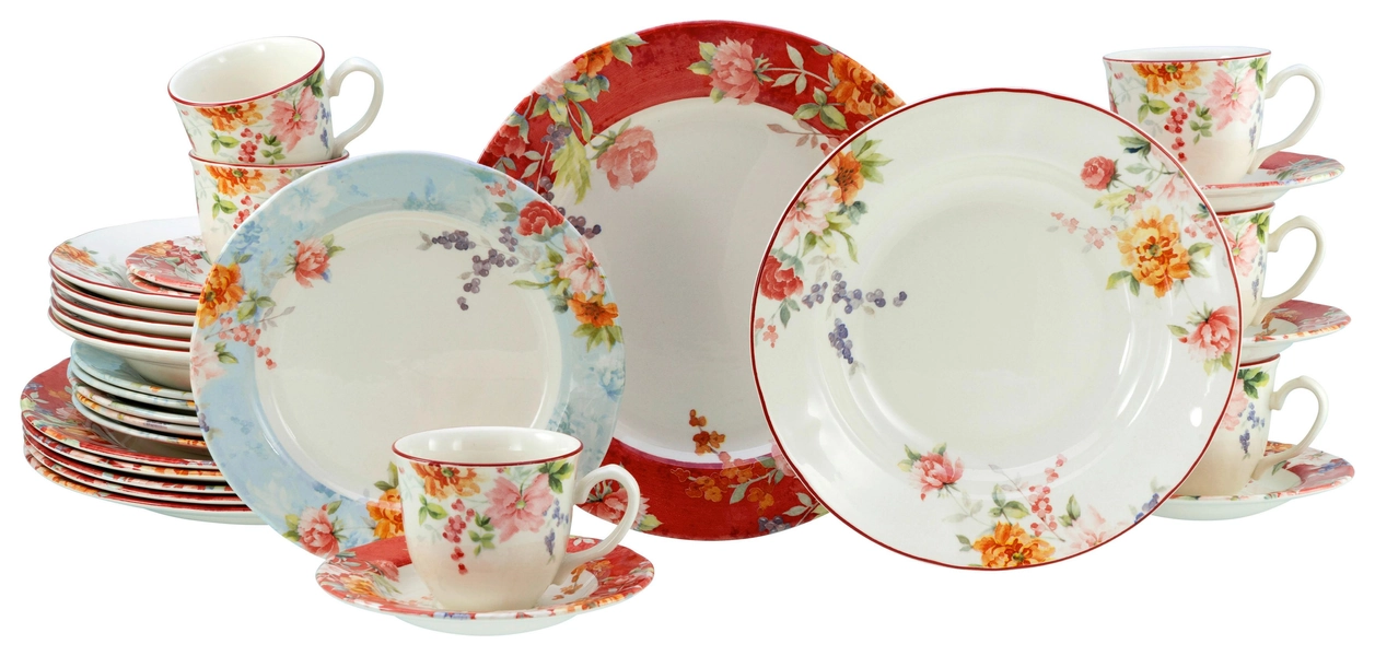 CreaTable Tableware Dishes Set 30 Piece
