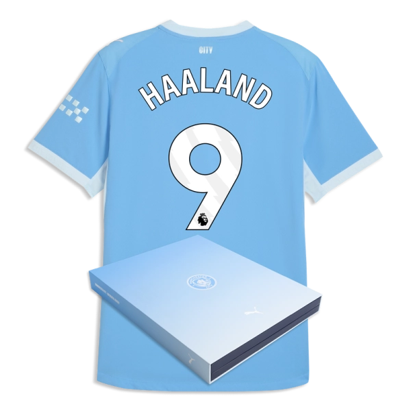 Manchester City Home Authentic Jersey 2026/27 With HAALAND 9 Printing in Gift Box