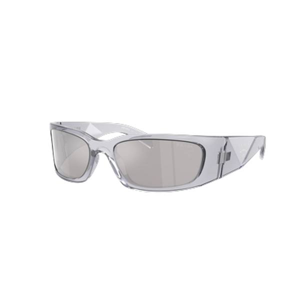 PRADA Man Sunglasses PR A19S - Frame color: Transparent Grey, Lens color: Light Grey Mirror Silver