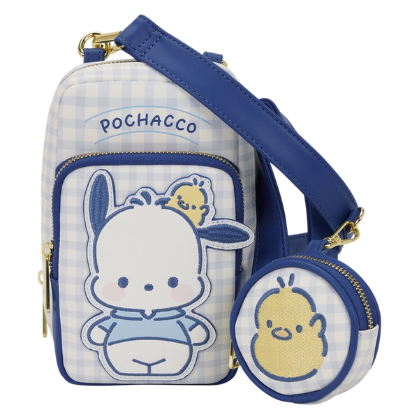 Sanrio Pochacco Gingham Cellphone Crossbody Bag with Coin Bag