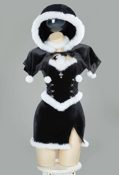 Silent Night Christmas Gothic Black Dress