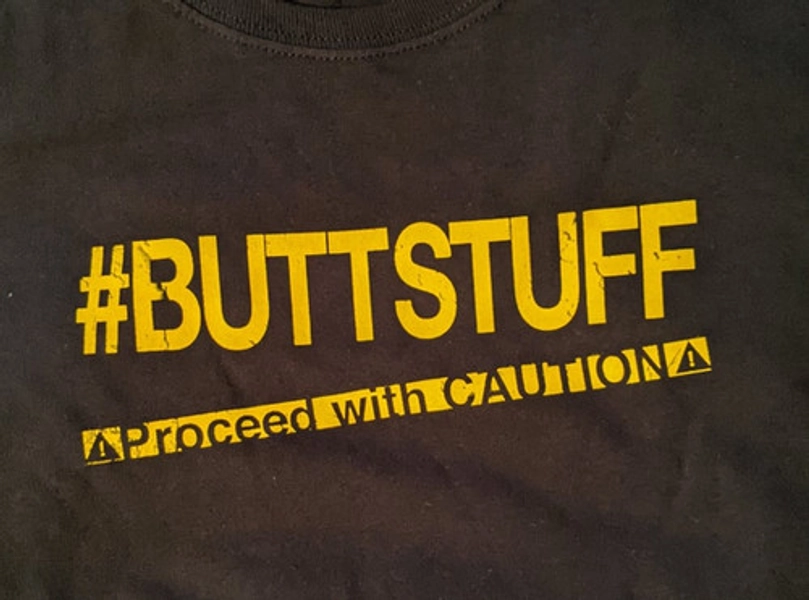 CAUTION / #BUTTSTUFF T-Shirt | Church of Wrestling