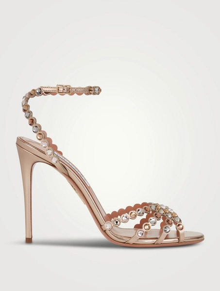 Tequila Embellished Metallic Leather Sandals