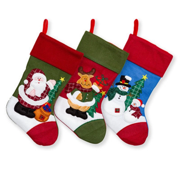 The Holiday Aisle® 17.5" Embroidered Christmas Stocking Set