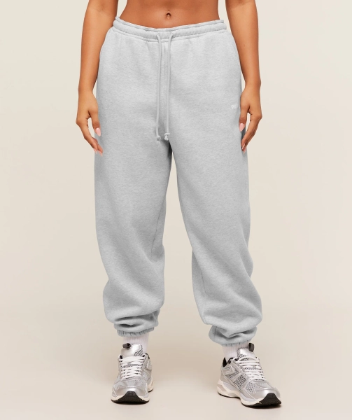 Gymshark Cosy Luxe Cuffed Joggers - Soft Grey Marl