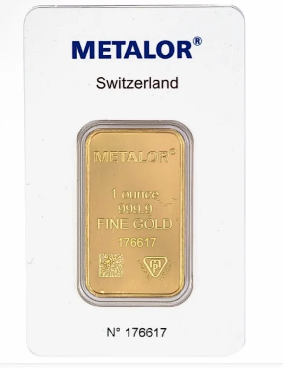 Buy 1 oz Metalor Swiss Gold Bullion Bar