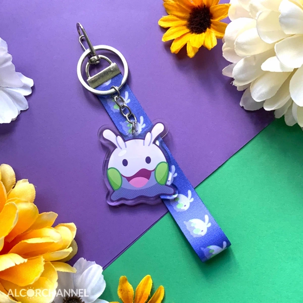 Purple Slime Acrylic Charm with Lanyard