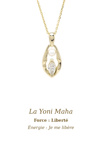 Pendentif Gros Vagin avec diamant marquise et perle eau douce 10kY