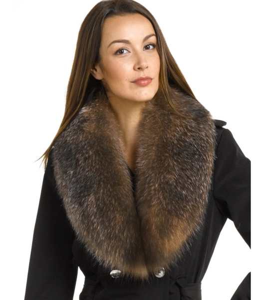 Emma Large Detachable Crystal Fox Fur Collar: FurHatWorld.com