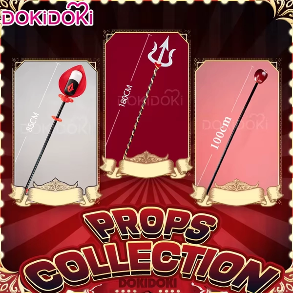 Alastor Lucifer Charlie Morningstar Niffty accesorios de Cosplay Anime DokiDoki Radio demonio 128cm accesorios Alastor Cosplay Mace desmontable - AliExpress 200000532