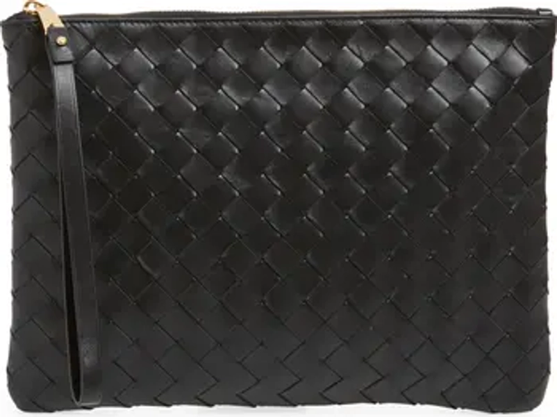 Intrecciato Leather Pouch