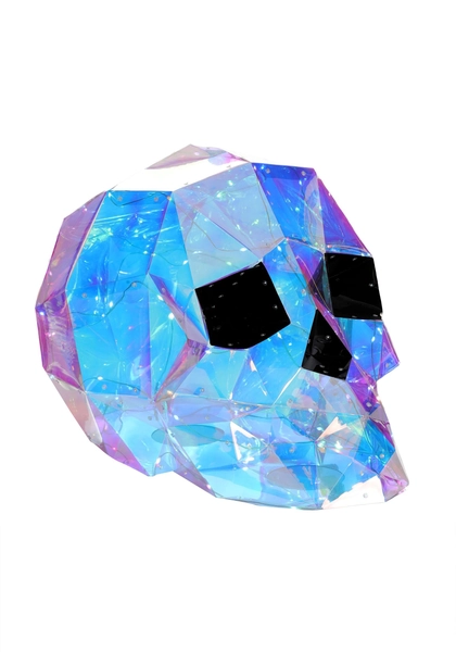 12-Inch Iridescent Geometric Skull Decoration | Skeletons and Skulls
