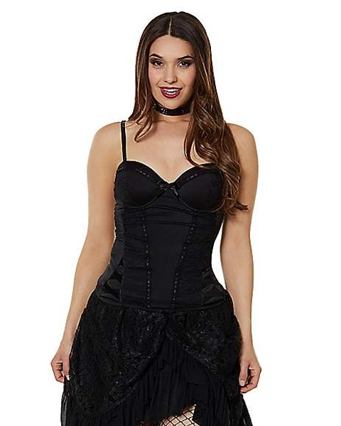 Black Beaded Lace Corset