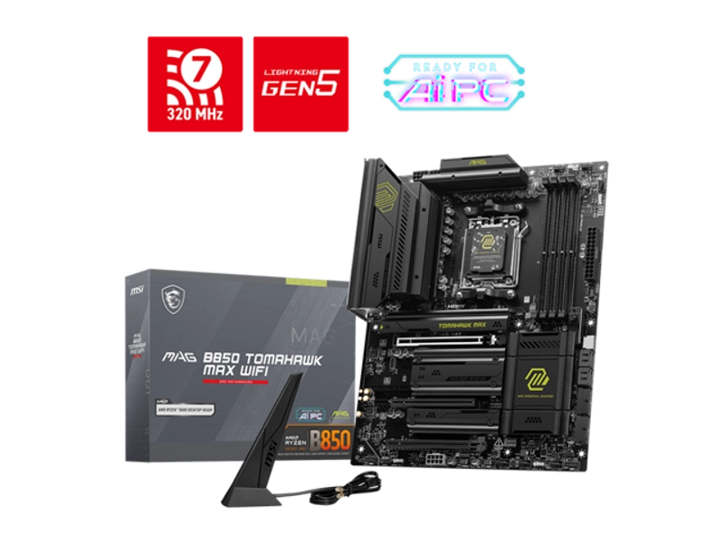 MSI MAG B850 TOMAHAWK MAX WIFI AM5 AMD B850 SATA 6Gb/s 5G Network Wi-Fi7 DDR5 Motherboard