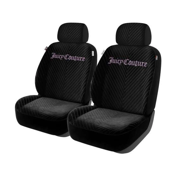 Juicy Couture 2 Piece Juicy Bling Seat Covers - Black/Purple