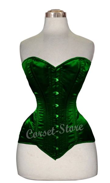 Satin Corset - Forest Green