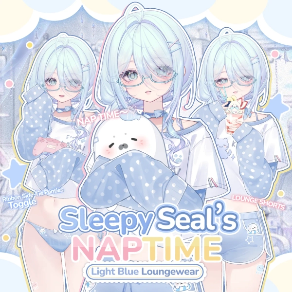 🦭🎮Sleepy Seal’s Nap Time · Animated VTS Loungewear Outfit Accessory｜VTuber Assets｜Outfit by 将有喜事VTuber Assets (@MisakiNya0124)