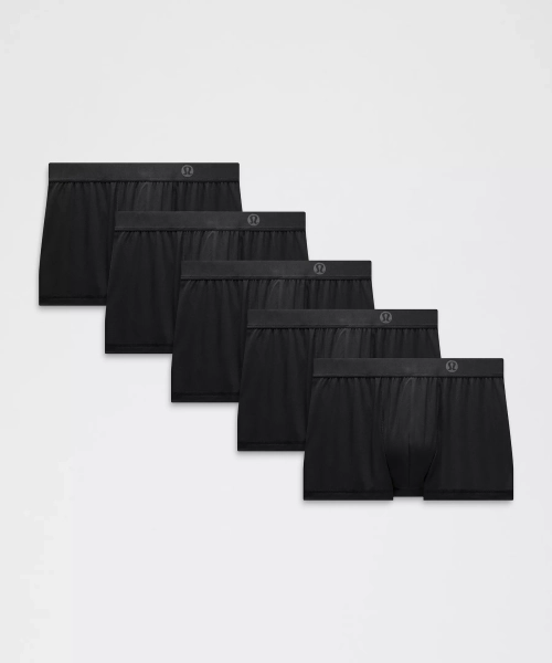Always In Motion Boxer Brief 3" *5 Pack - Black/Black/Black/Black/Black - M