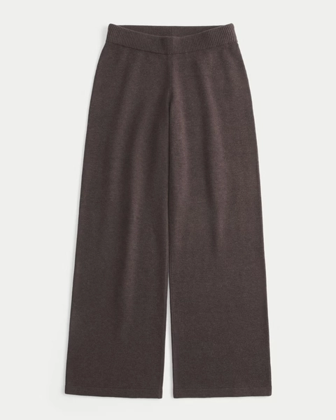 Low-Rise Sweater-Knit Straight Pants
