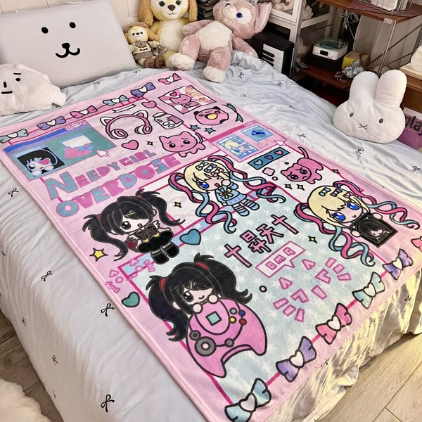 NEEDY GIRL OVERDOSE Rain KAnge Flannel Blanket Throw Home Sofa Lunch Break Blankets Children Student Blankets Nap - AliExpress 