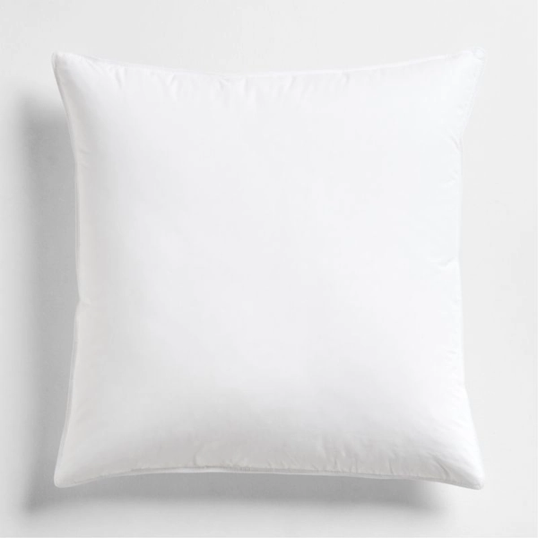 Crate & Barrel | Two Classic Organic Cotton Down Feather Euro Bed Pillows