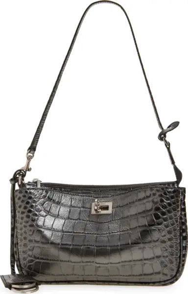 Rodeo Sling Croc Embossed Leather Pouchette