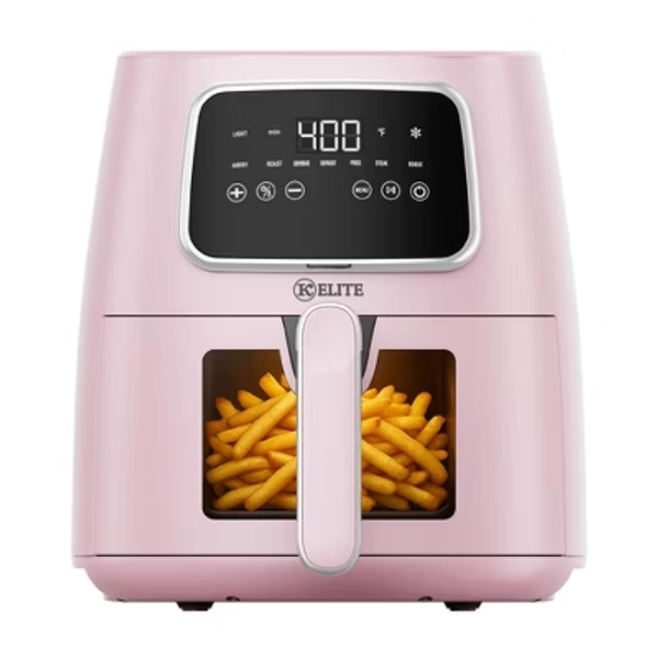 Kitchen Elite 5.5 Qt. Digital Air Fryer, Countertop Cooker with LED Screen, Pink