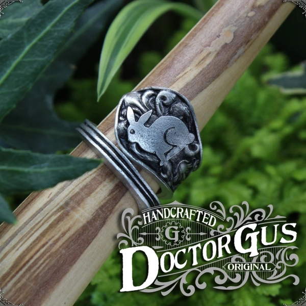 Rabbit Ring - Adjustable - Wrap Style - Handcrafted by Doctor Gus - Beautiful Antique Inspired Ring - Etsy Canada