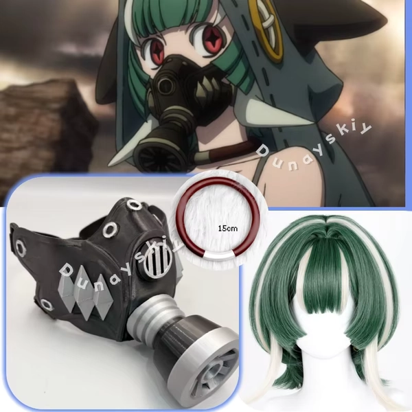 Guita Cosplay Mask Props GACHIAKUTA GUITA Cos 3D Printed Tactical Mask Wig Chocker For Woman Man Halloween Carnival Gift - AliExpress