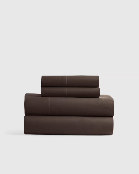 Classic Organic Percale Sheet Set in Espresso