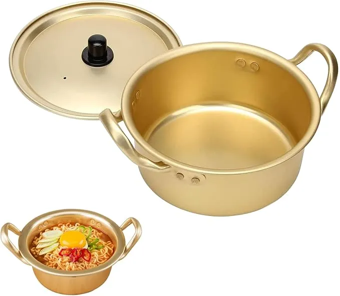 Aluminum Ramen Pot with Lid, Hot Pot Korean Ramen Noodle Cooker Soup Pot Small Sauce Pot for Cooking(9 Inch) : Amazon.com.be: Home & Kitchen