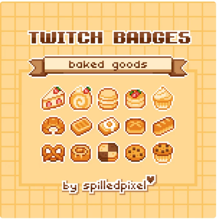 Baked Goods Sub Badges for Twitch
