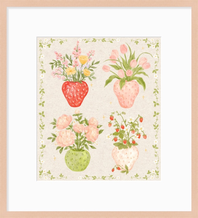 Strawberry Vase Print + Frame | Hanna Wainio