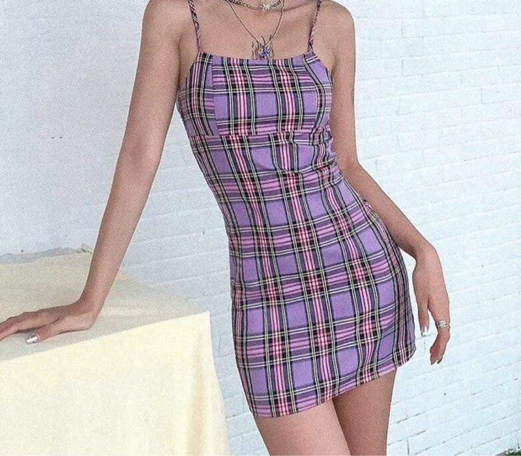 Bubblegum Bitch Plaid Dress