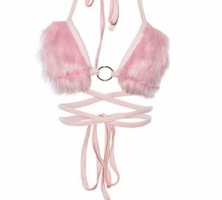 Iconic Faux Fur Bralette Top