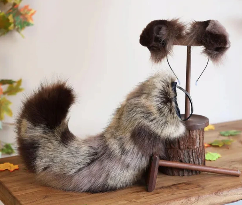 silicone wagger tail + tail sleeve + ears bundle (aliriga on etsy)