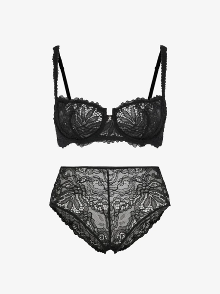 Romantic Corded Lace Hipster 2-Piece Set - Savage