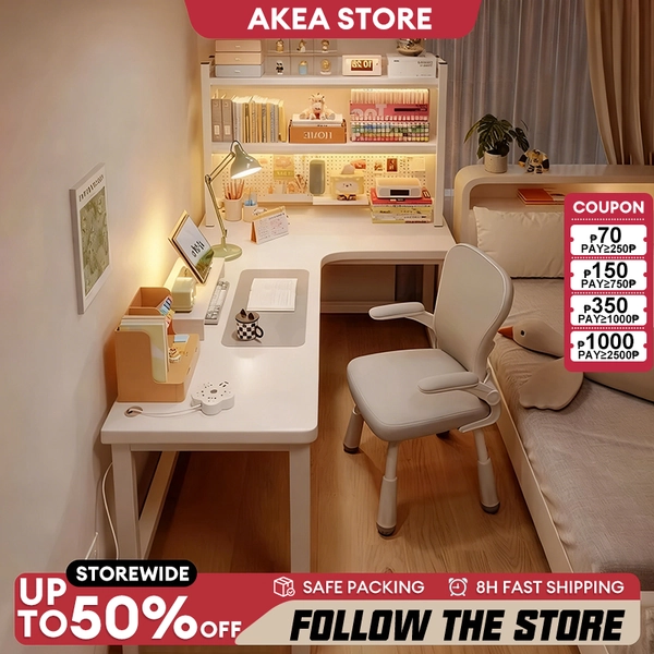 【Ship Today】Corner Desk L-Shaped Office Gaming Table White Computer Table 120/140cm Study Table Desk | Shopee Philippines