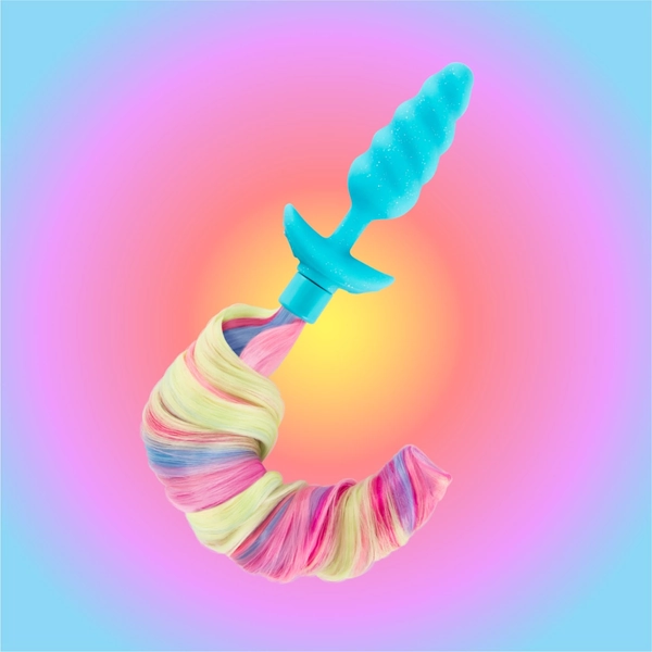 unicorn tail vibrating butt plug