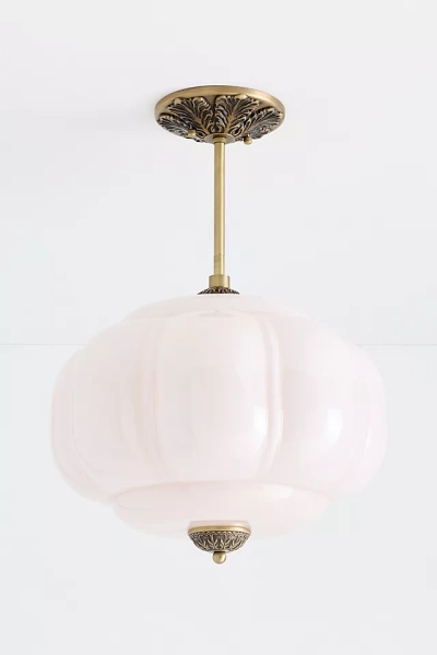 The Eloise Scallop Milk Glass Ceiling Light