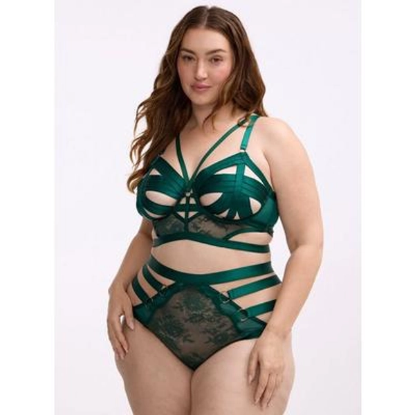 Strappy Vixen High Waist Cheeky Panty in Green