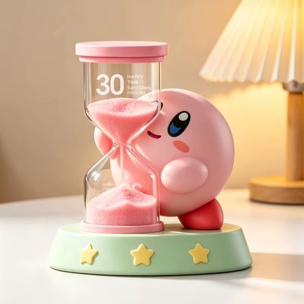 Kirby 30 Minutes Hourglass Timer Anime Figure Mini Sand Clock Sandglass Cute Desktop Ornament Self-discipline Time Management - AliExpress 26