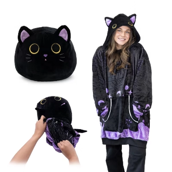 Cosmo the Black Cat Snugible 2-in-1 Blanket Hoodie & Pillow