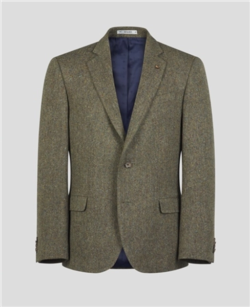 Liffey Handwoven Donegal Tweed Blazer in Green - 40S