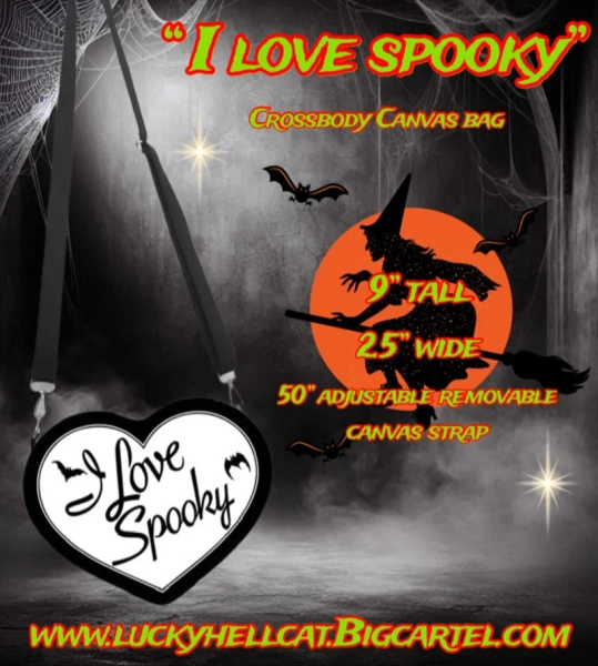 I Love Spooky Crossbody Canvas Bag