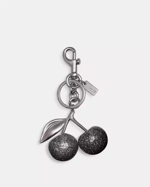 Silver/Silver Cherry Bag Charm