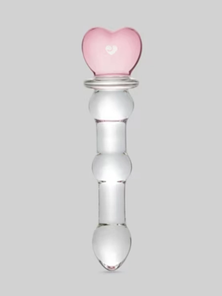 Lovehoney Crystal Heart Wavy Glass Dildo 6 Inch