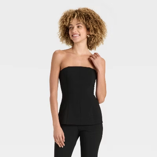 Women's Fitted Tube Top - A New Day™ Black S