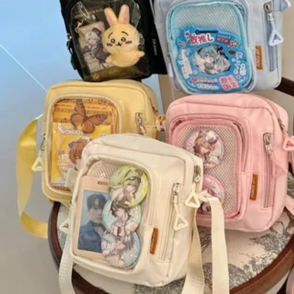 Plain Transparent Panel Crossbody Bag